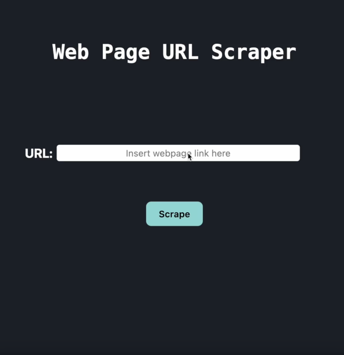 URL Web Scraper
